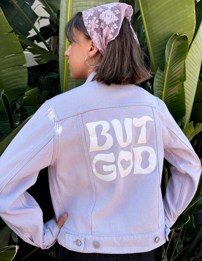 Elevated Faith But God Cropped Denim Jacket - AVBL MRKT (6)