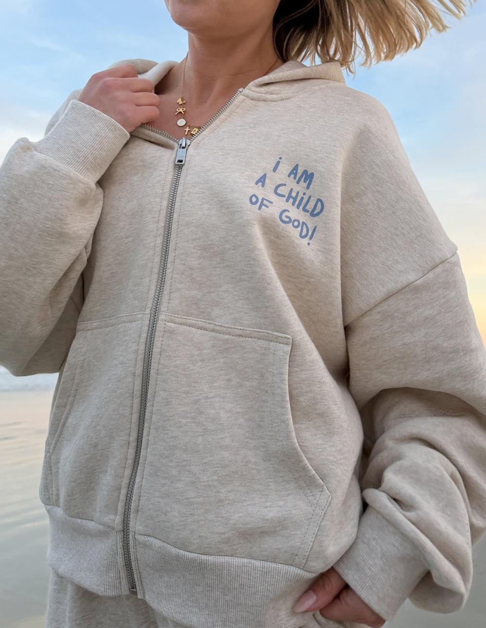 Elevated Faith Child of God Eggshell Full-Zip Hoodie - AVBL MRKT (6)