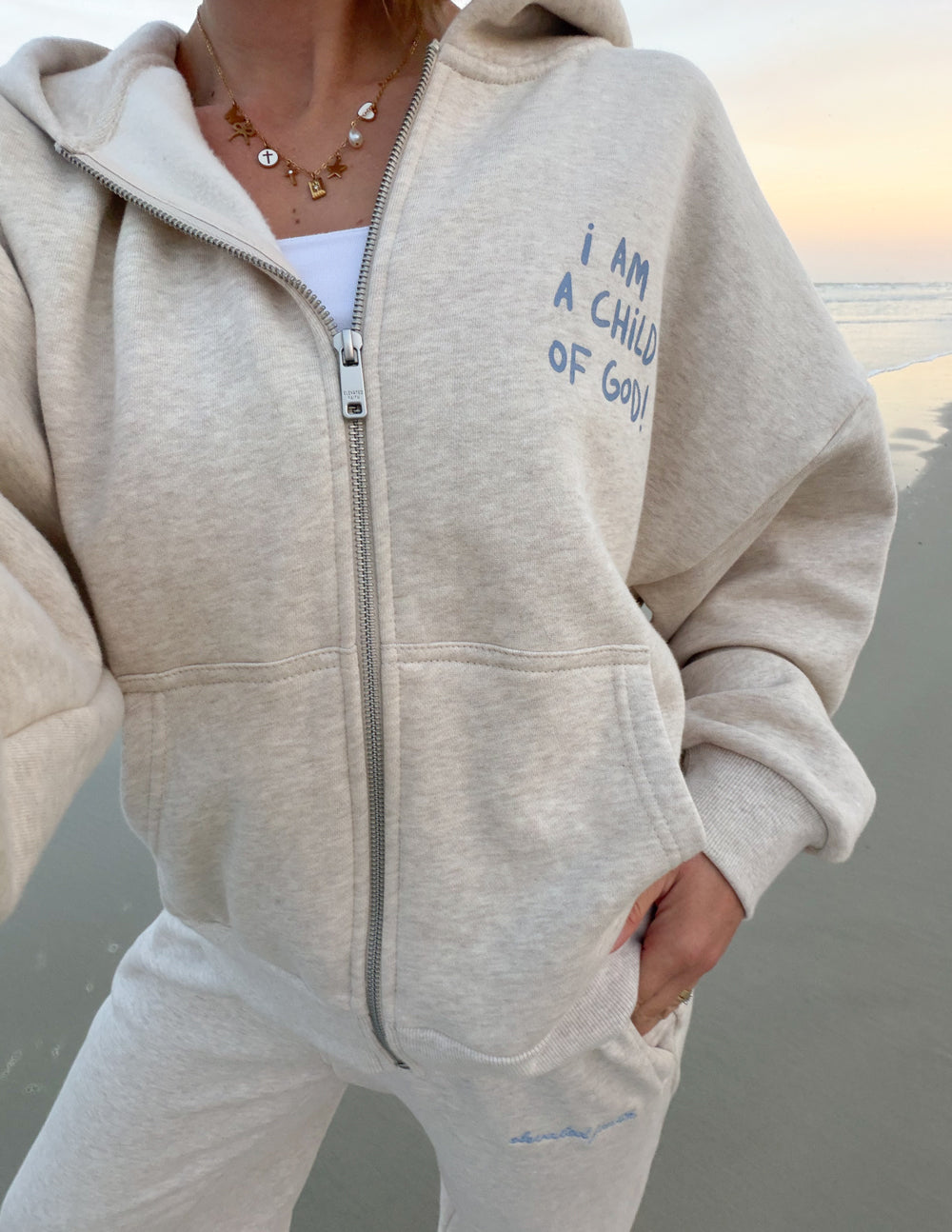 Elevated Faith Child of God Eggshell Full-Zip Hoodie - AVBL MRKT (9)