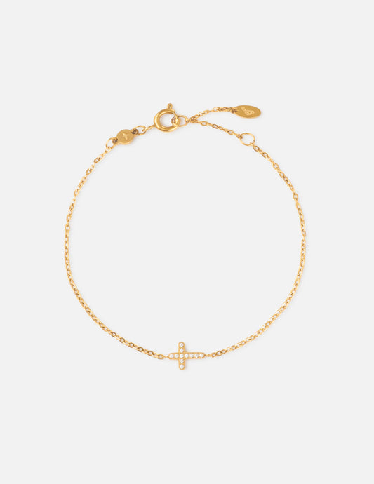 Elevated Faith Dainty Gem Cross Link Bracelet - AVBL MRKT (1)