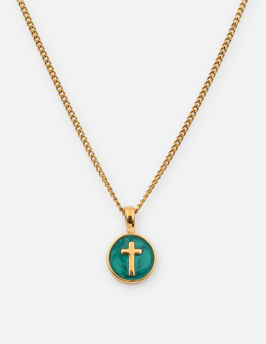 Elevated Faith Emerald Agape Cross Pendant Necklace - AVBL MRKT (1)