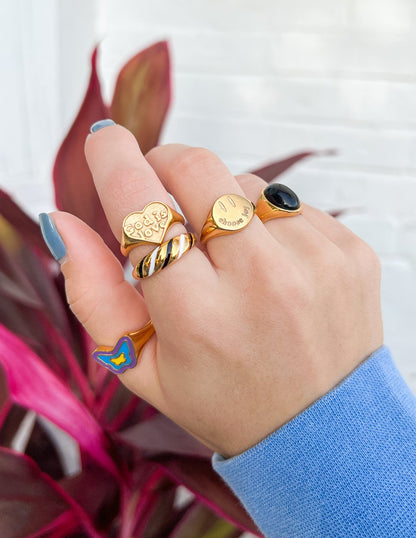 Elevated Faith Enamel Croissant Ring - AVBL MRKT (2)