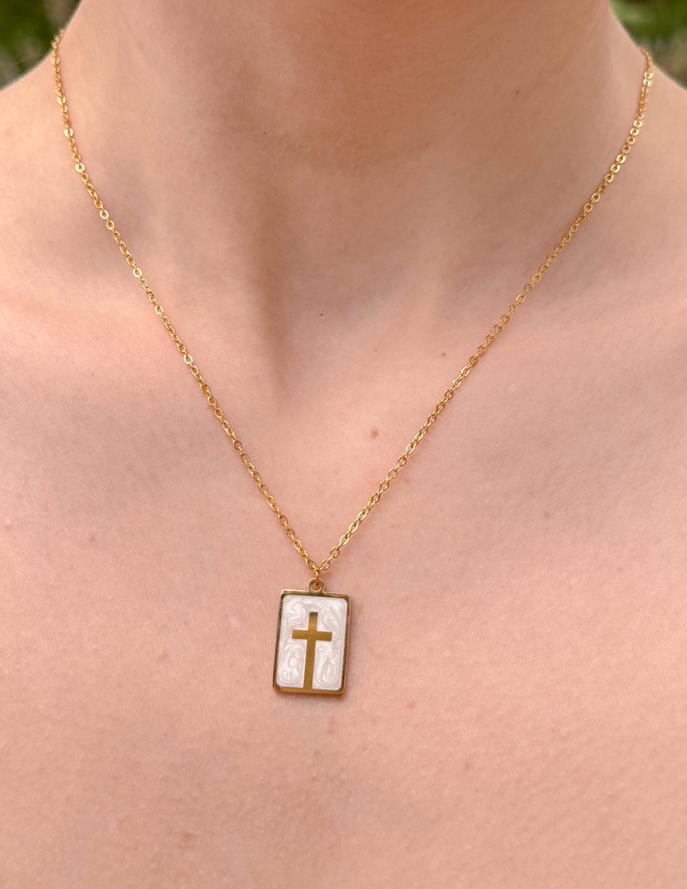 Elevated Faith Enamel Cross Necklace - AVBL MRKT (2)