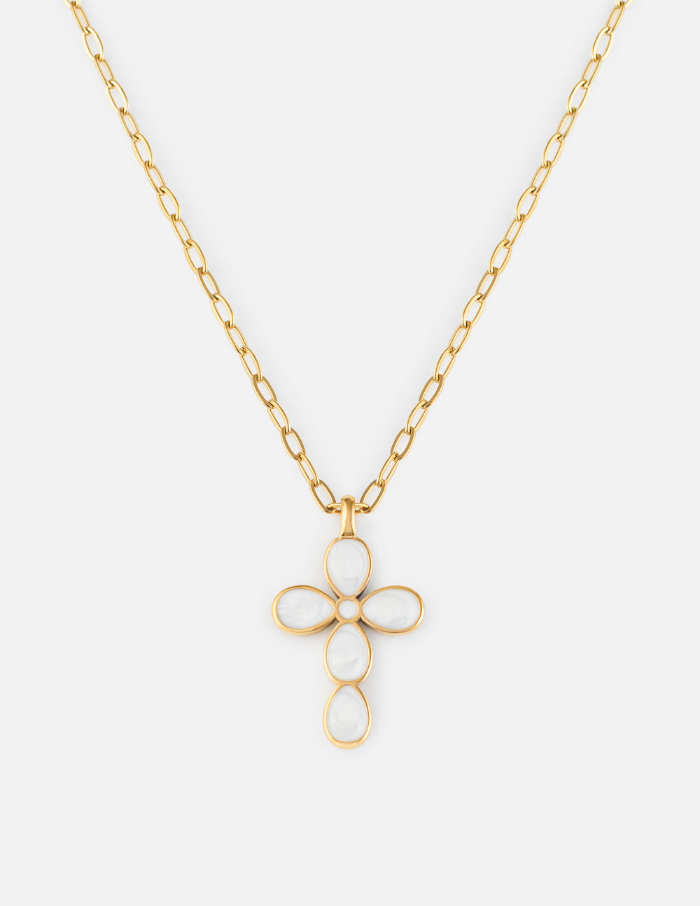 Elevated Faith Eternal Light Cross Paperclip Chain Necklace - AVBL MRKT (1)