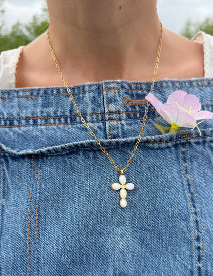 Elevated Faith Eternal Light Cross Paperclip Chain Necklace - AVBL MRKT (3)
