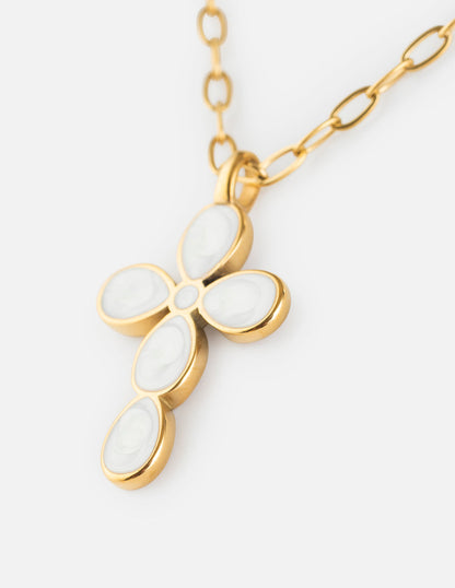 Elevated Faith Eternal Light Cross Paperclip Chain Necklace - AVBL MRKT (4)
