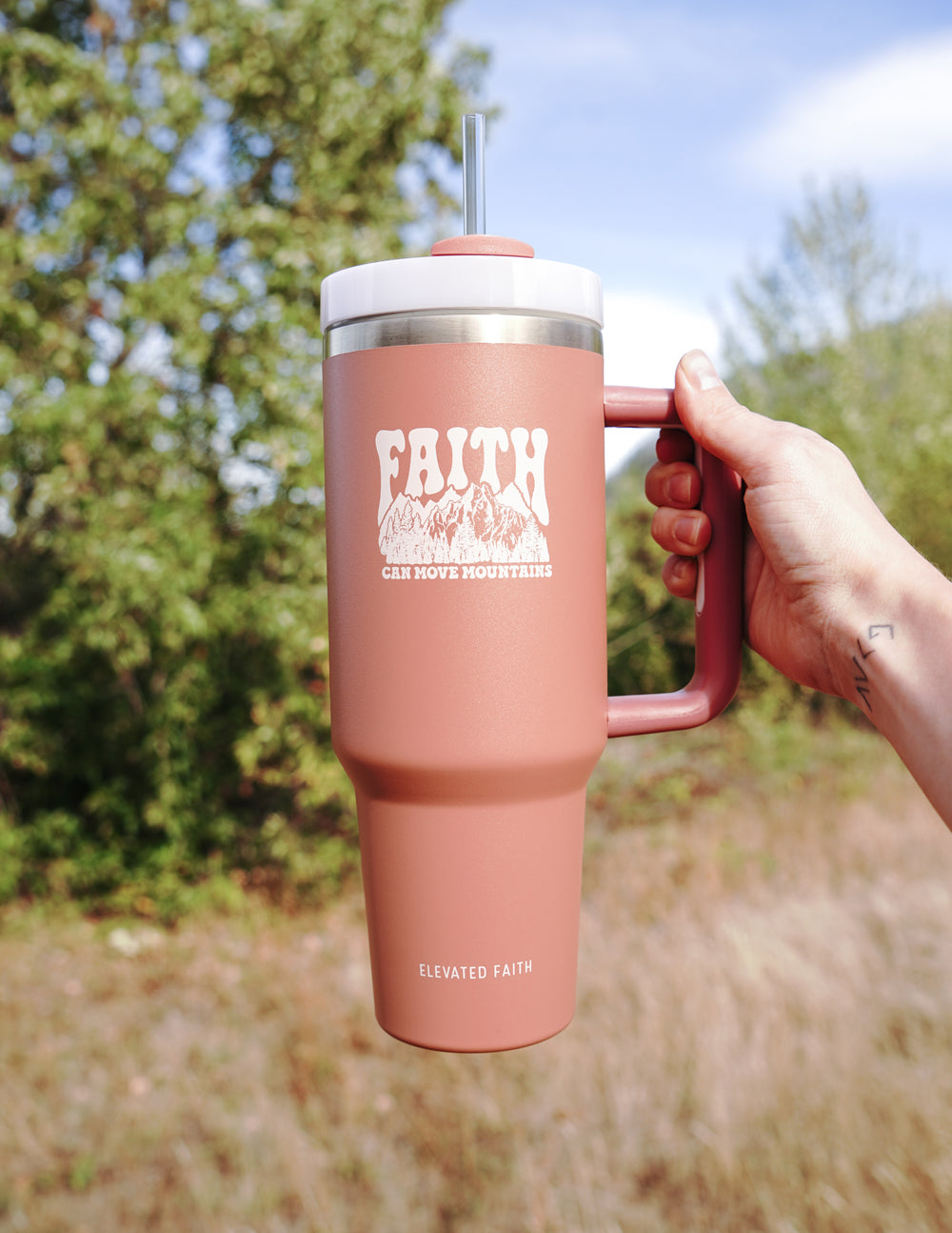 Elevated Faith Faith Can Move Mountains 40 oz Tumbler - AVBL MRKT (2)