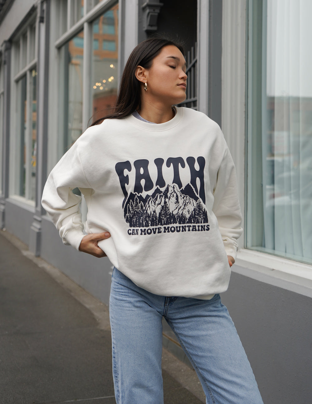 Elevated Faith Faith Can Move Mountains Unisex Crewneck - AVBL MRKT (2)