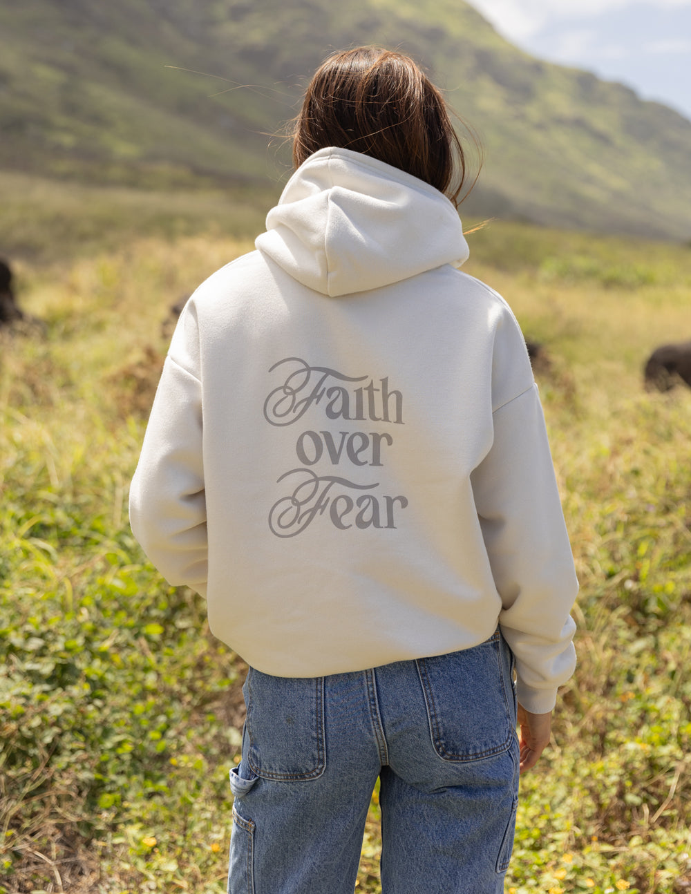 Elevated Faith Faith Over Fear Taupe Unisex Hoodie - AVBL MRKT (4)