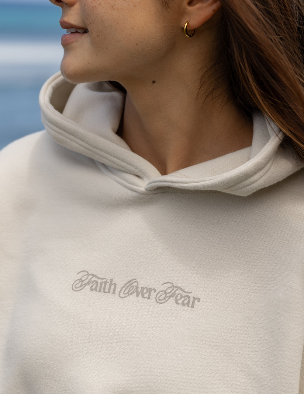 Elevated Faith Faith Over Fear Taupe Unisex Hoodie - AVBL MRKT (6)