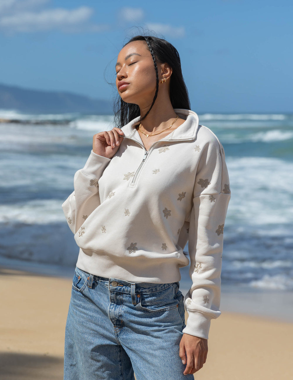 Elevated Faith Floral Women's Half-Zip - AVBL MRKT (3)