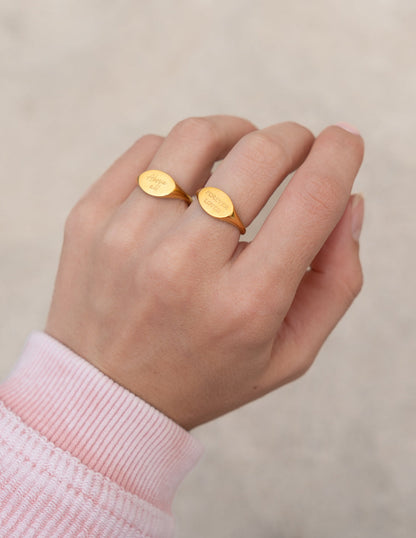 Elevated Faith Forever Loved Oval Signet Ring - AVBL MRKT (2)