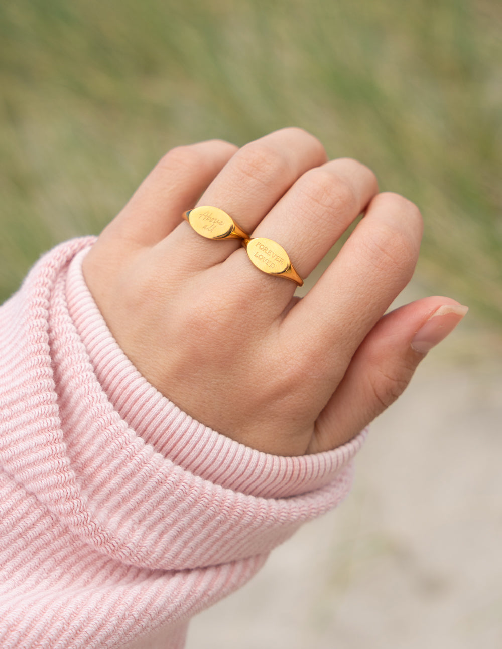 Elevated Faith Forever Loved Oval Signet Ring - AVBL MRKT (3)