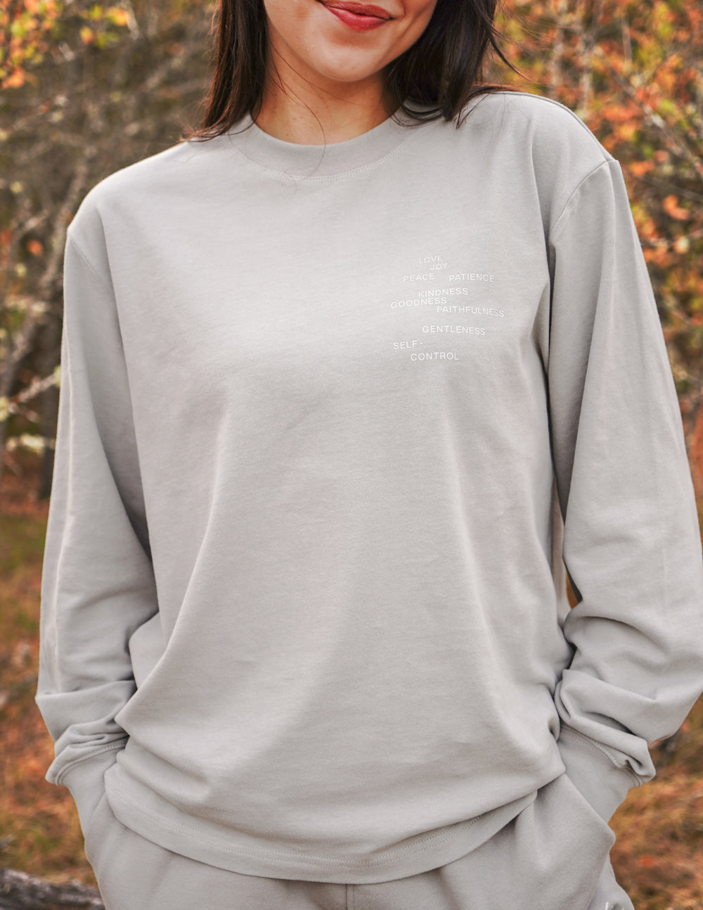 Elevated Faith Fruit of the Spirit Grey LS Unisex Tee - AVBL MRKT (5)