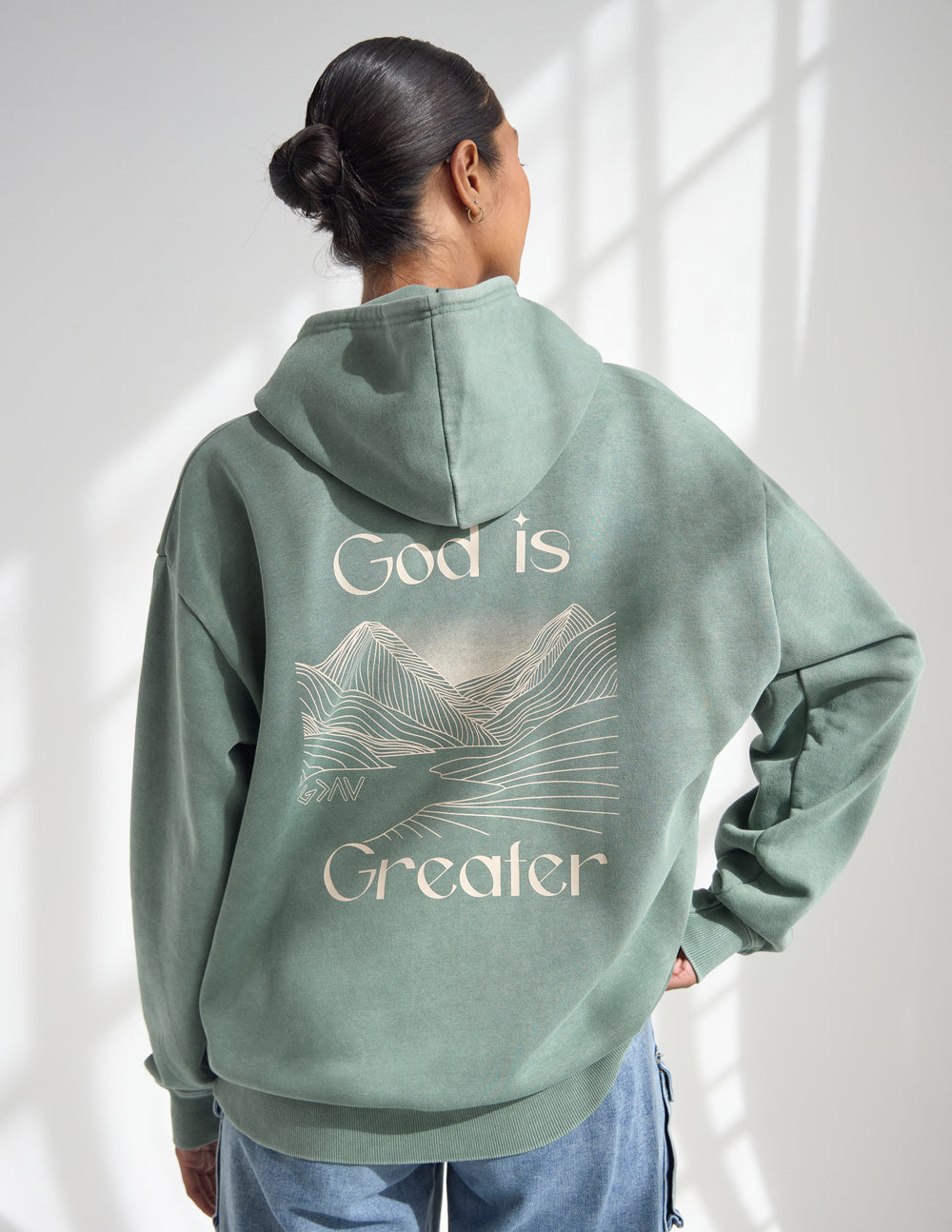 Elevated Faith God Is Greater Unisex Hoodie - AVBL MRKT (4)