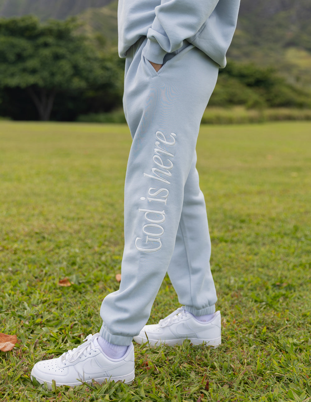 Elevated Faith God Is Here Unisex Sweatpant - AVBL MRKT (2)