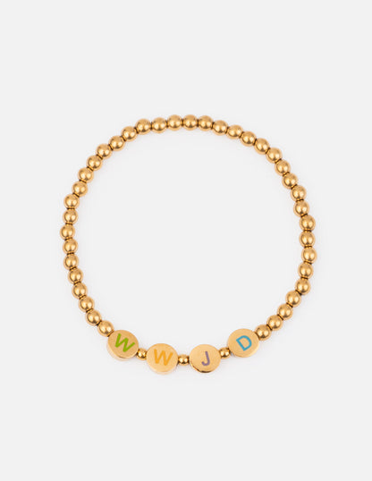 Elevated Faith Gold WWJD Letter Bracelet - AVBL MRKT (1)