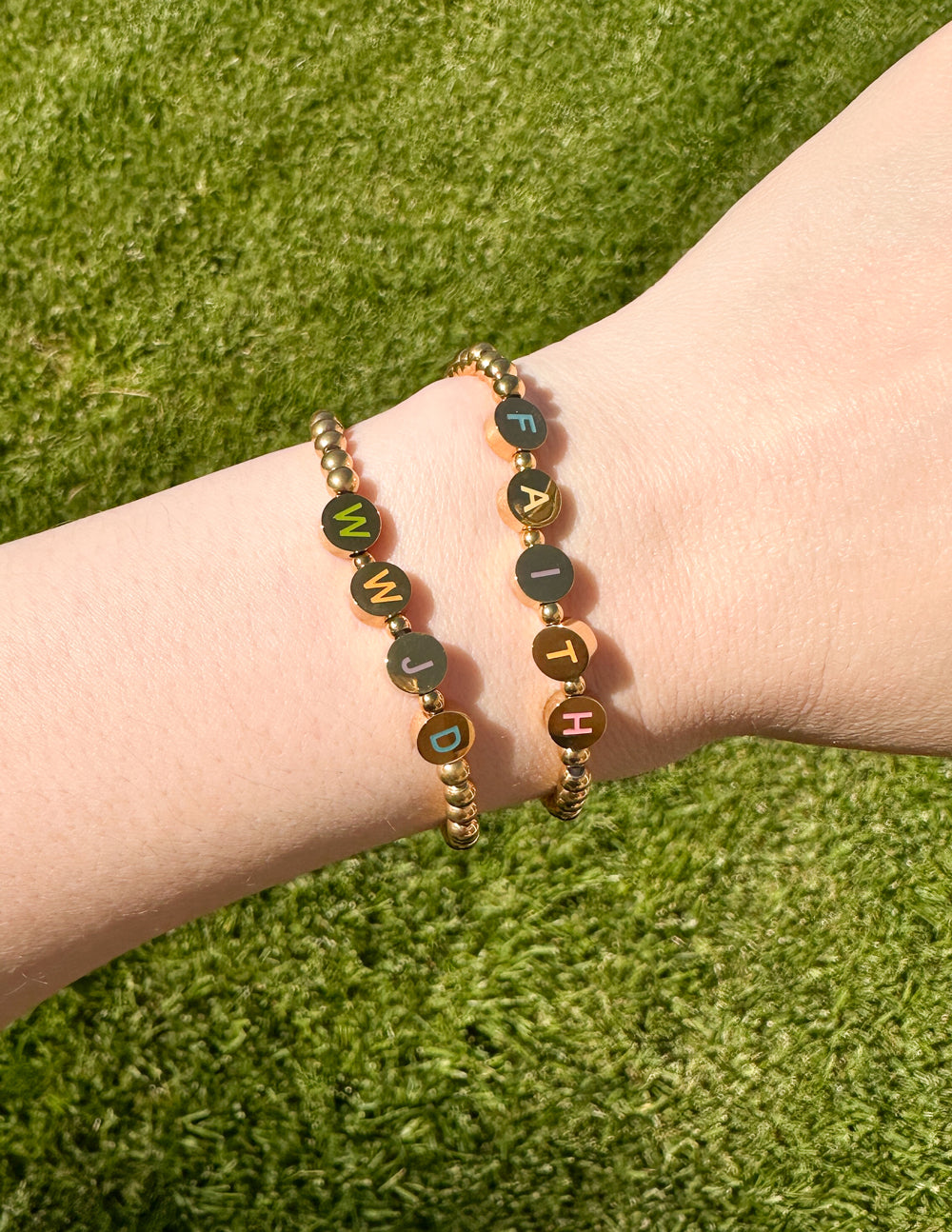 Elevated Faith Gold WWJD Letter Bracelet - AVBL MRKT (3)