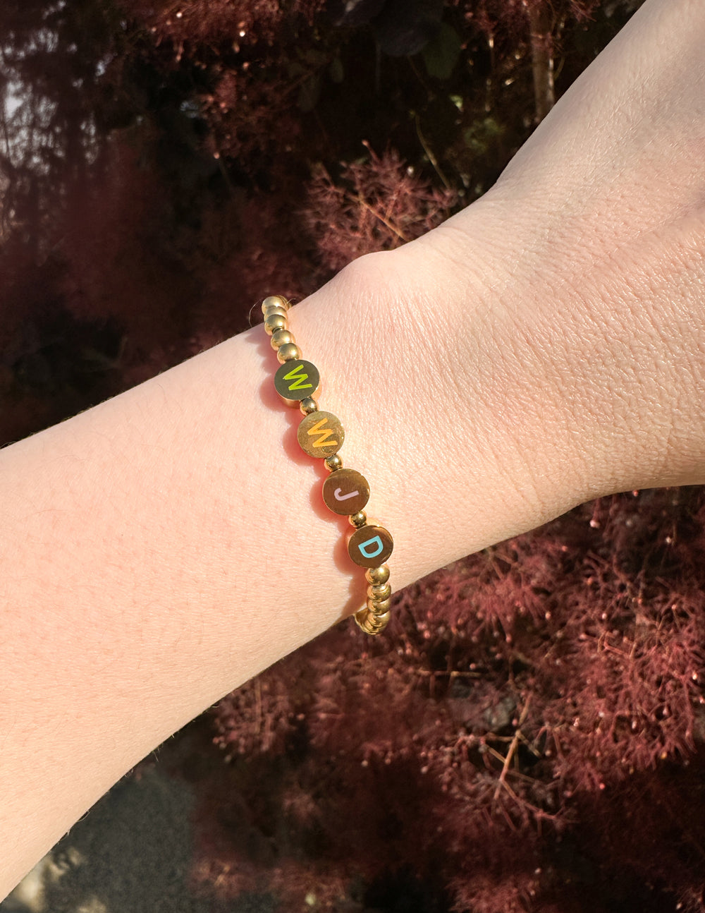 Elevated Faith Gold WWJD Letter Bracelet - AVBL MRKT (6)