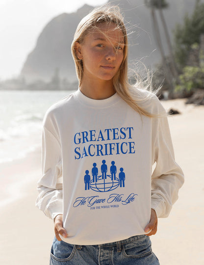 Elevated Faith Greatest Sacrifice LS Unisex Tee - AVBL MRKT (2)