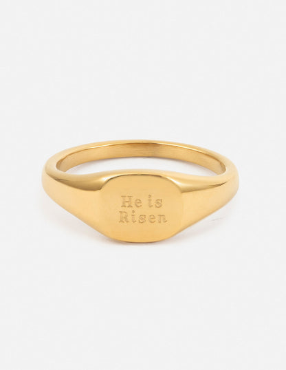 Elevated Faith He Is Risen Signet Ring - AVBL MRKT (1)