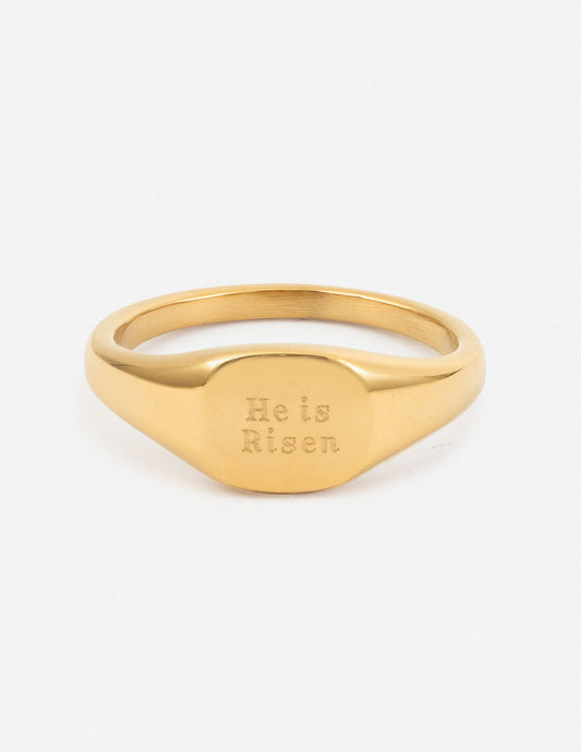 Elevated Faith He Is Risen Signet Ring - AVBL MRKT (1)