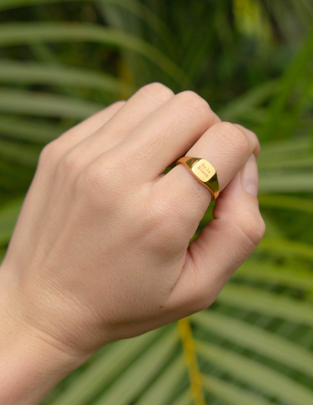 Elevated Faith He Is Risen Signet Ring - AVBL MRKT (3)