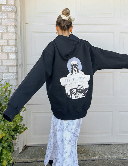 Elevated Faith Jesus Is King Black Unisex Hoodie - AVBL MRKT (1)
