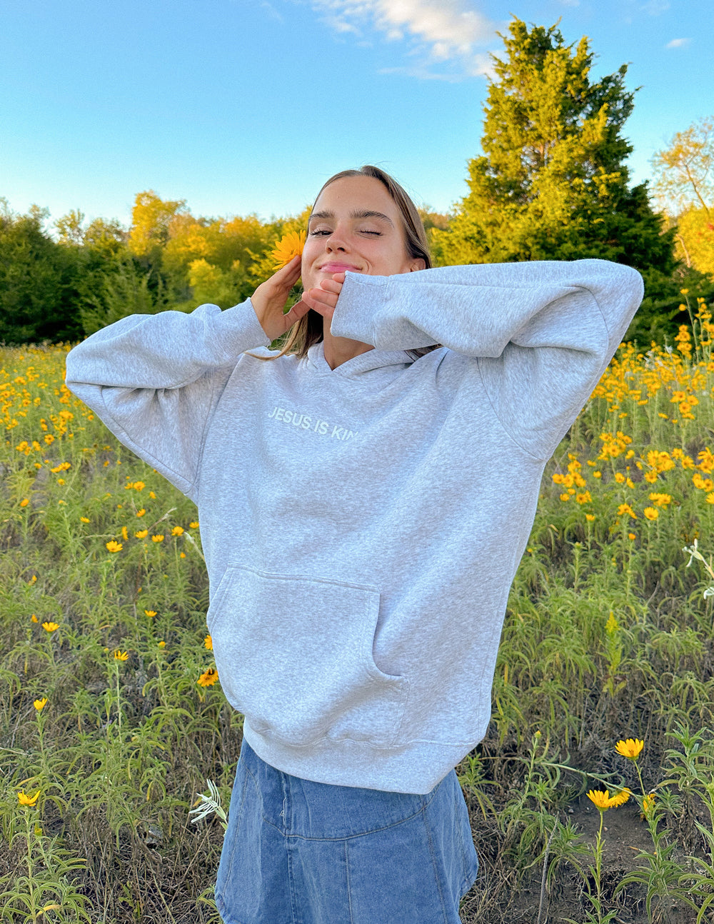 Elevated Faith Jesus Is King Heather Grey Unisex Hoodie - AVBL MRKT (3)