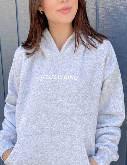 Elevated Faith Jesus Is King Heather Grey Unisex Hoodie - AVBL MRKT (5)