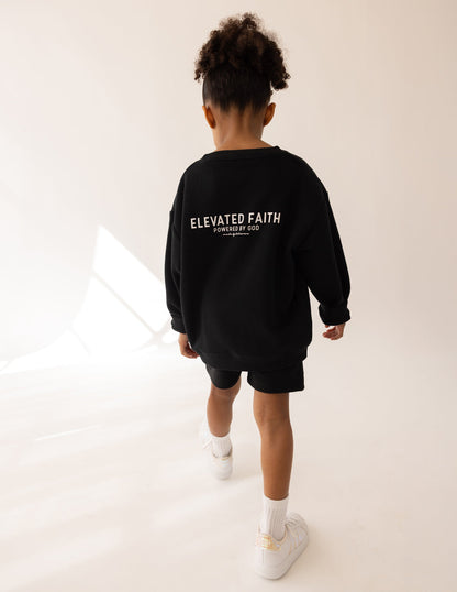 Elevated Faith Kingdom Club Black Kids Crewneck - AVBL MRKT (3)