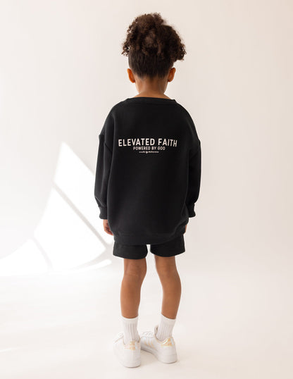 Elevated Faith Kingdom Club Black Kids Crewneck - AVBL MRKT (5)