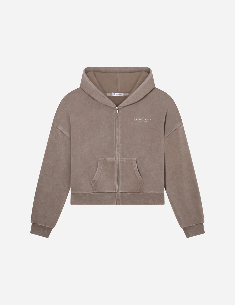 Elevated Faith Kingdom Club Brown Full-Zip Hoodie - AVBL MRKT (2)