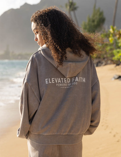 Elevated Faith Kingdom Club Brown Full-Zip Hoodie - AVBL MRKT (4)
