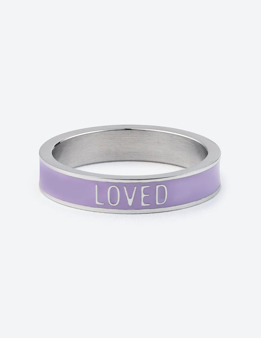 Elevated Faith Lavender Enamel Loved Ring - AVBL MRKT (1)