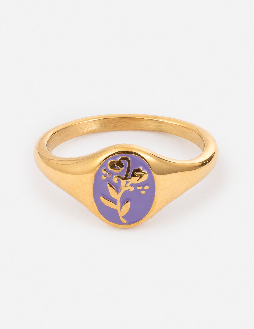 Elevated Faith Lavender Flower Signet Ring - AVBL MRKT (1)