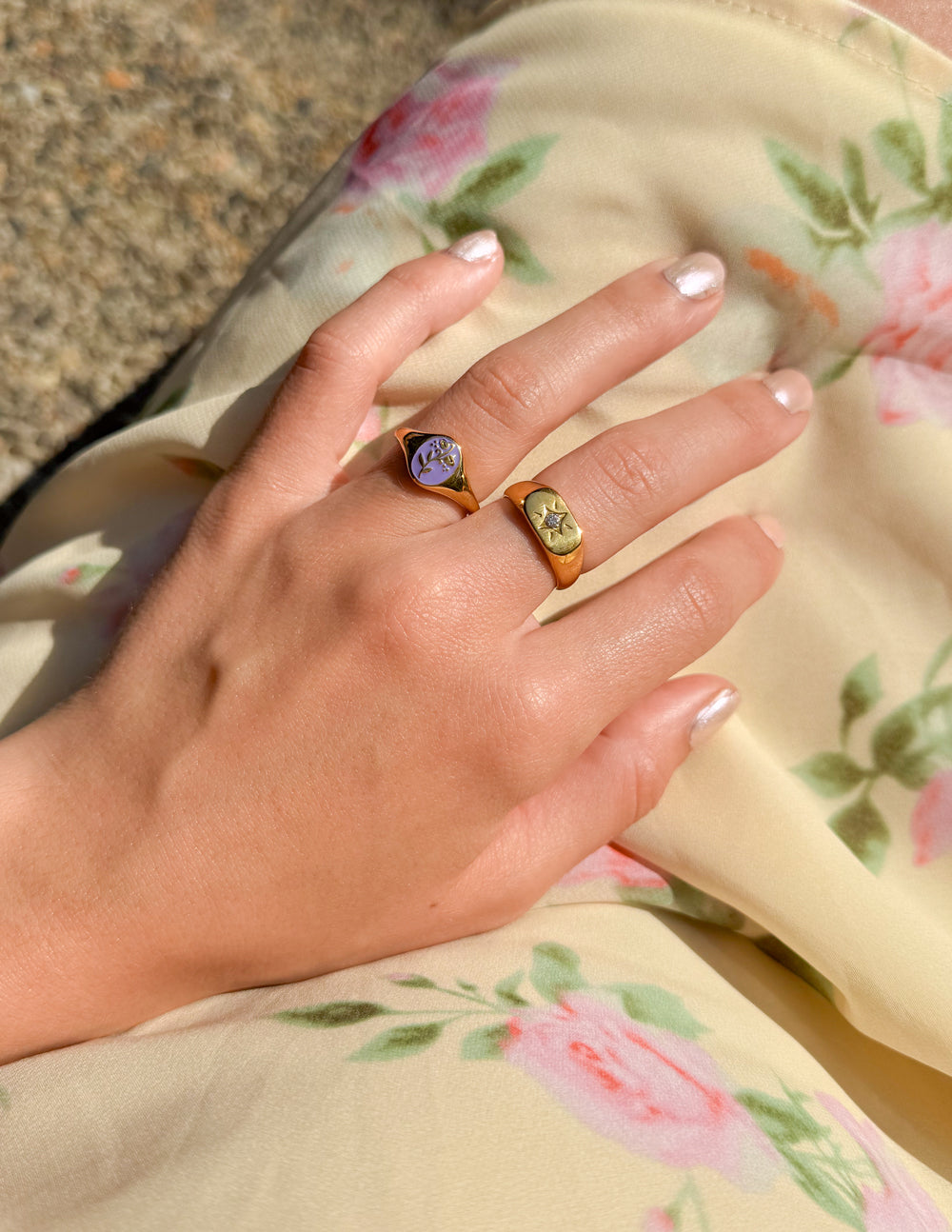 Elevated Faith Lavender Flower Signet Ring - AVBL MRKT (4)