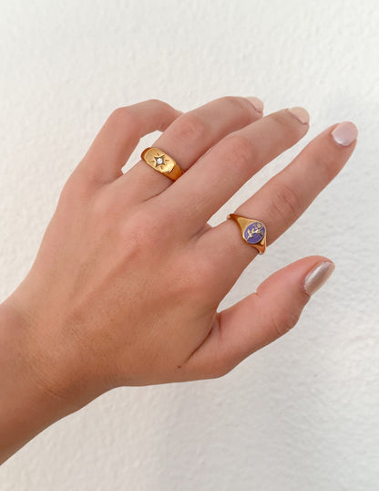 Elevated Faith Lavender Flower Signet Ring - AVBL MRKT (5)