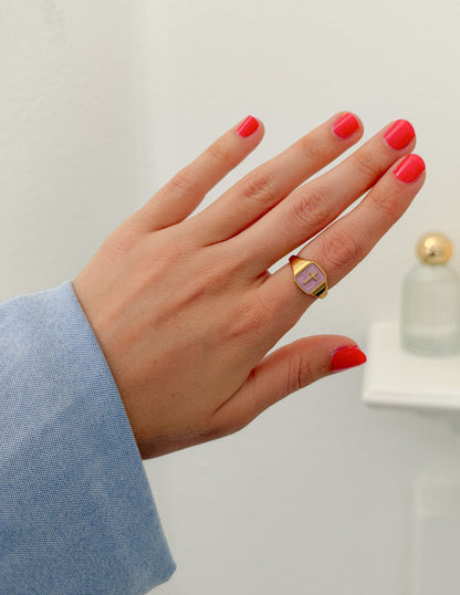 Elevated Faith Lilac Enamel Cross Ring - AVBL MRKT (5)