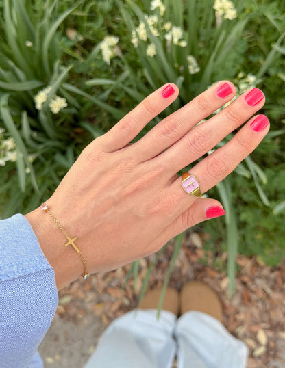 Elevated Faith Lilac Enamel Cross Ring - AVBL MRKT (7)
