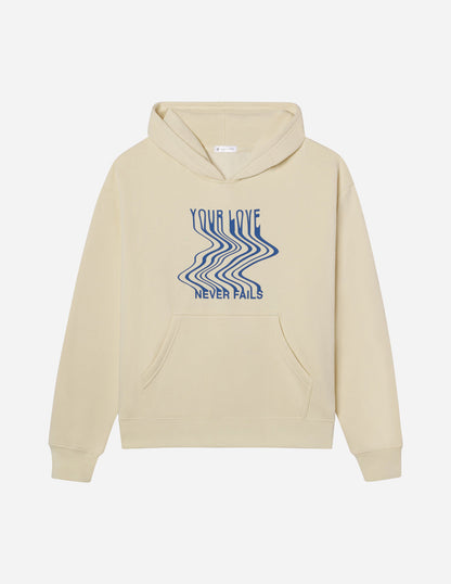 Elevated Faith Love Never Fails Cream Unisex Hoodie - AVBL MRKT (10)