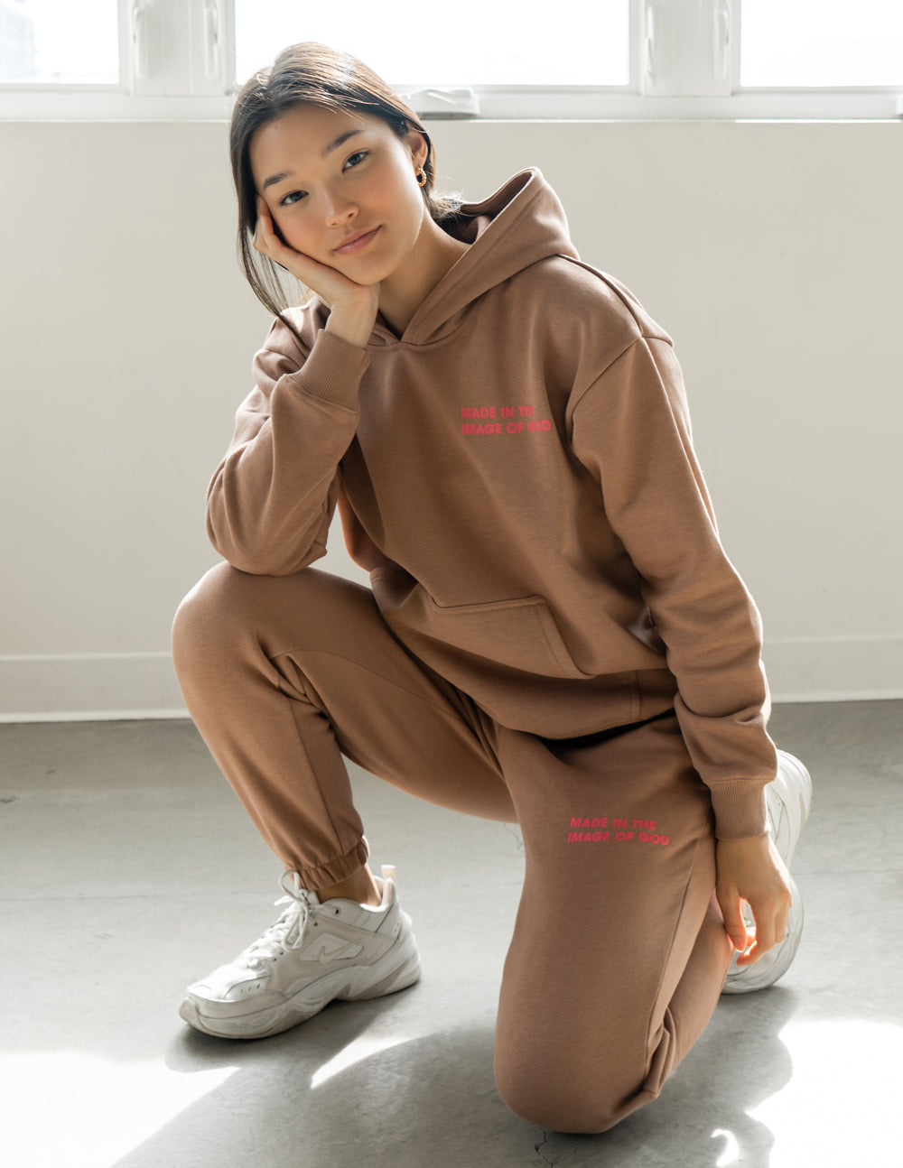 Elevated Faith Made in the Image of God Brown Unisex Sweatpant - AVBL MRKT (1)