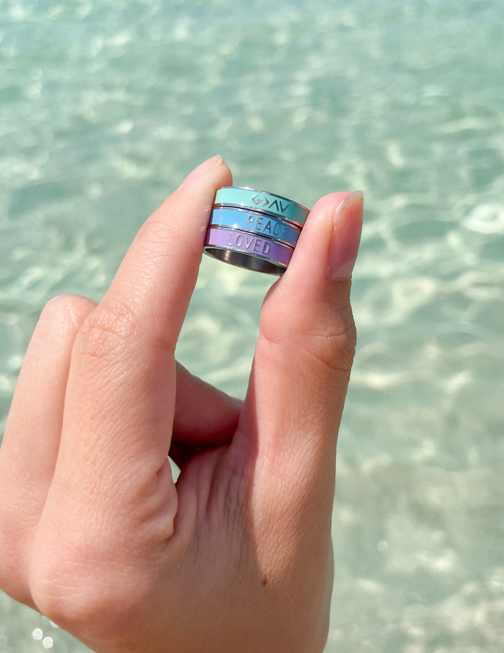 Elevated Faith Mint Enamel Highs and Lows Ring - AVBL MRKT (3)