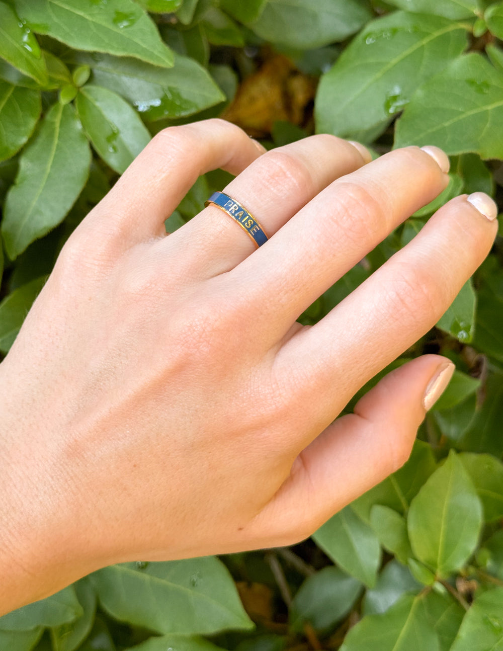 Elevated Faith Navy Enamel Praise Ring - AVBL MRKT (2)