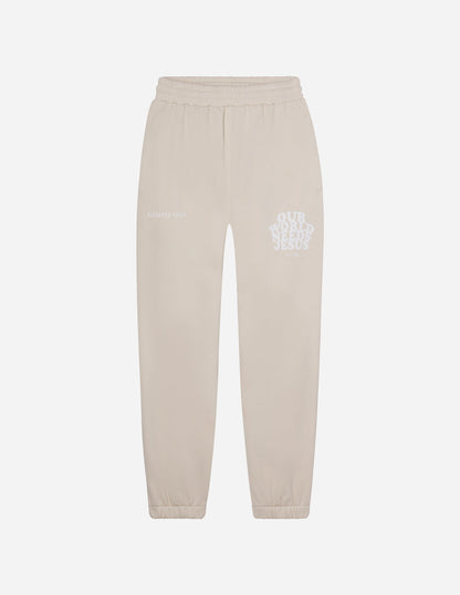 Elevated Faith Our World Needs Jesus Beige Unisex Sweatpant - AVBL MRKT (5)