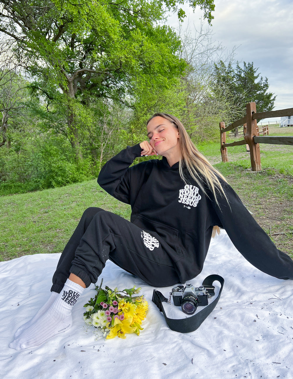Elevated Faith Our World Needs Jesus Black Unisex Sweatpant - AVBL MRKT (1)