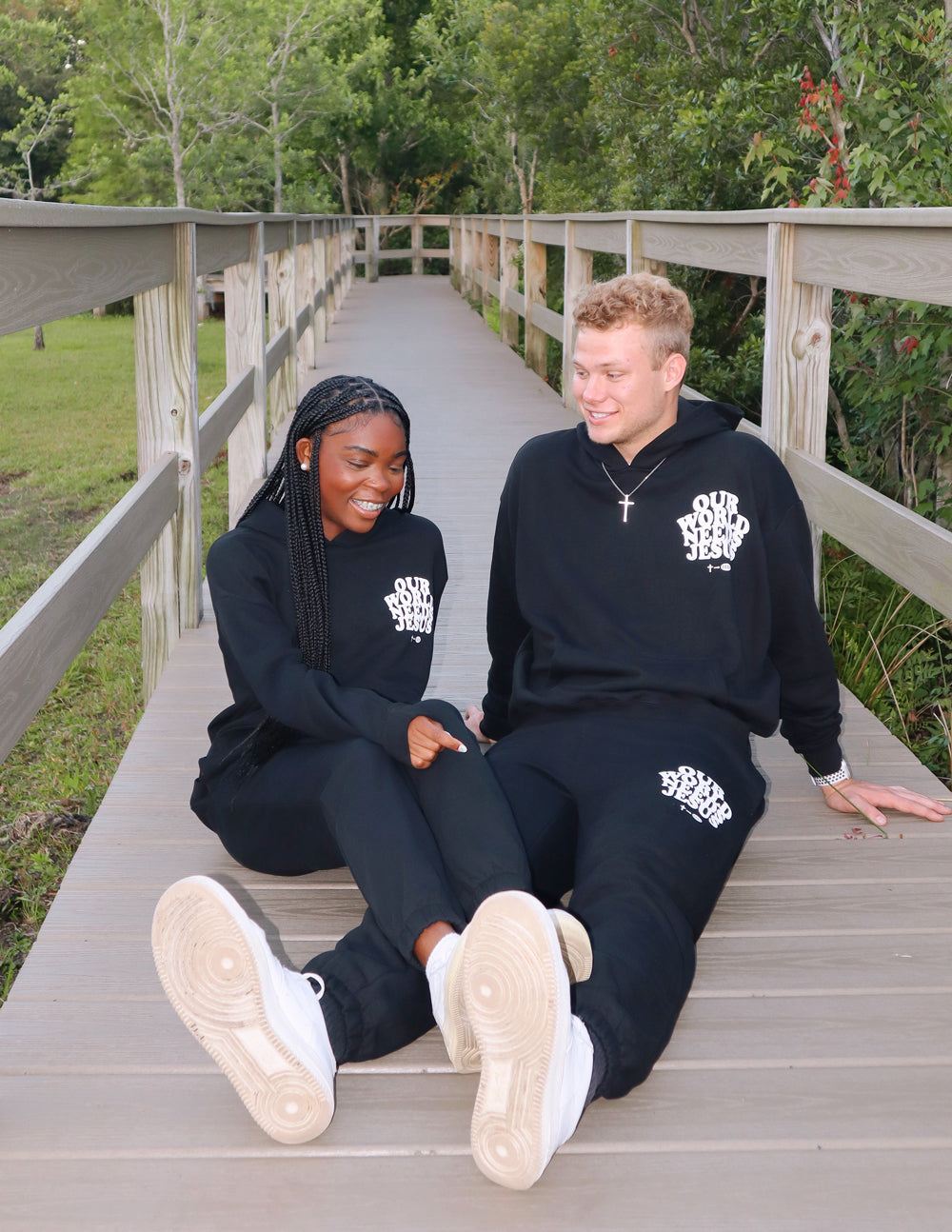 Elevated Faith Our World Needs Jesus Black Unisex Sweatpant - AVBL MRKT (1)