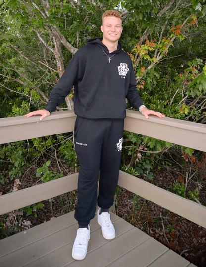 Elevated Faith Our World Needs Jesus Black Unisex Sweatpant - AVBL MRKT (3)