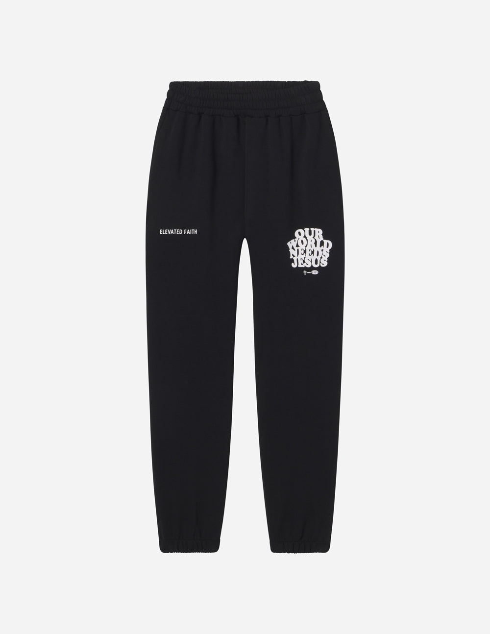 Elevated Faith Our World Needs Jesus Black Unisex Sweatpant - AVBL MRKT (5)