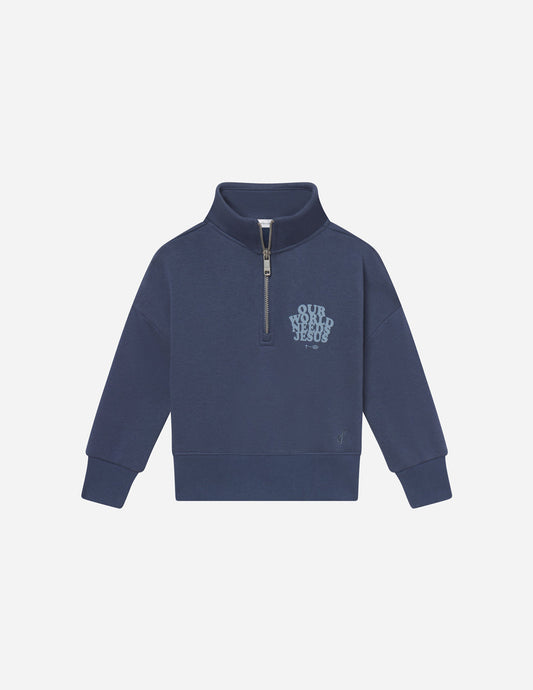 Elevated Faith Our World Needs Jesus Kids Half-Zip - AVBL MRKT (1)